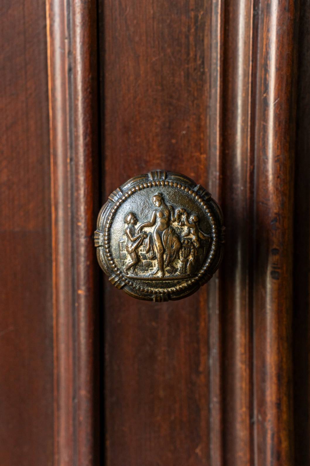 Pomello maniglia in ottone? incisa a Venezia