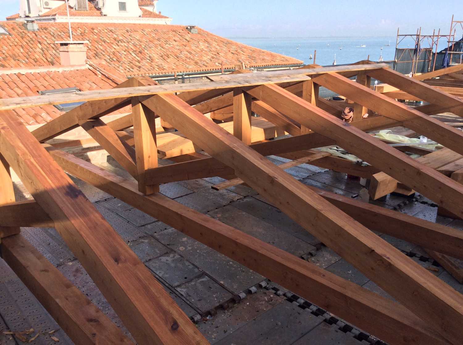 Capriate tetto di pino a Venezia