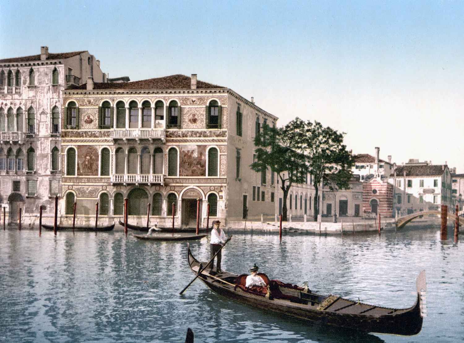 Veduta di Palazzo Barbarigo del suo affaccio su Canal Grande a Venezia
