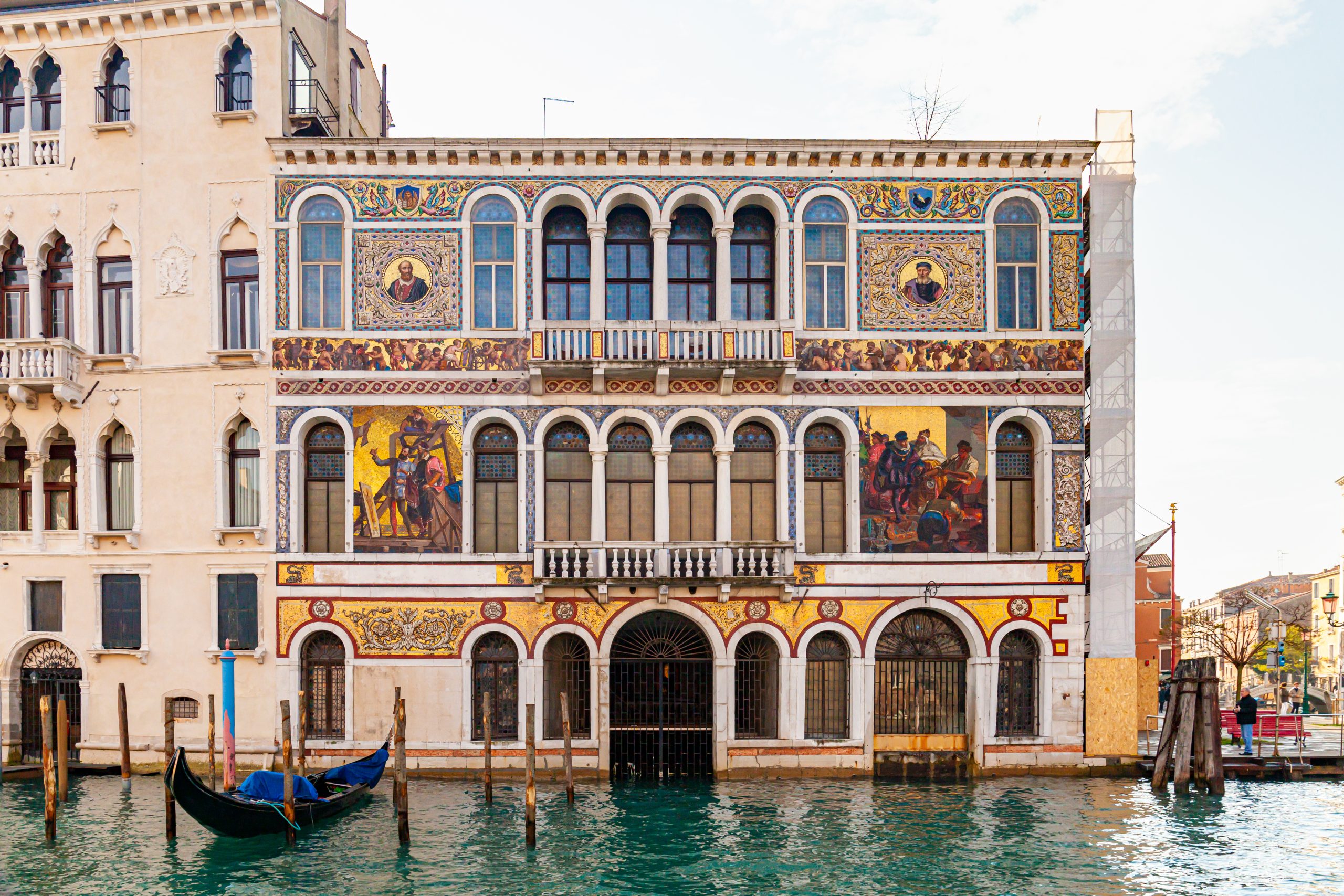 Affaccio mosaicato su Canal Grande palazzo Barbarigo a Venezia